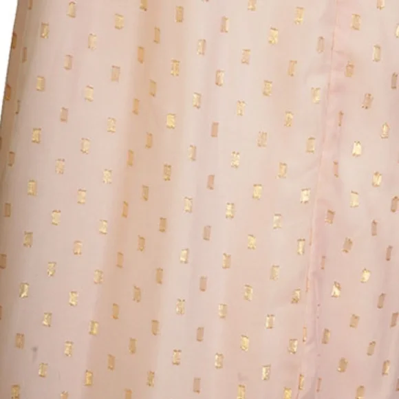 Maxi Blush/Gold Dress Spaghatti Straps Ruffled Front & Back Sz S - Picture 7 of 8